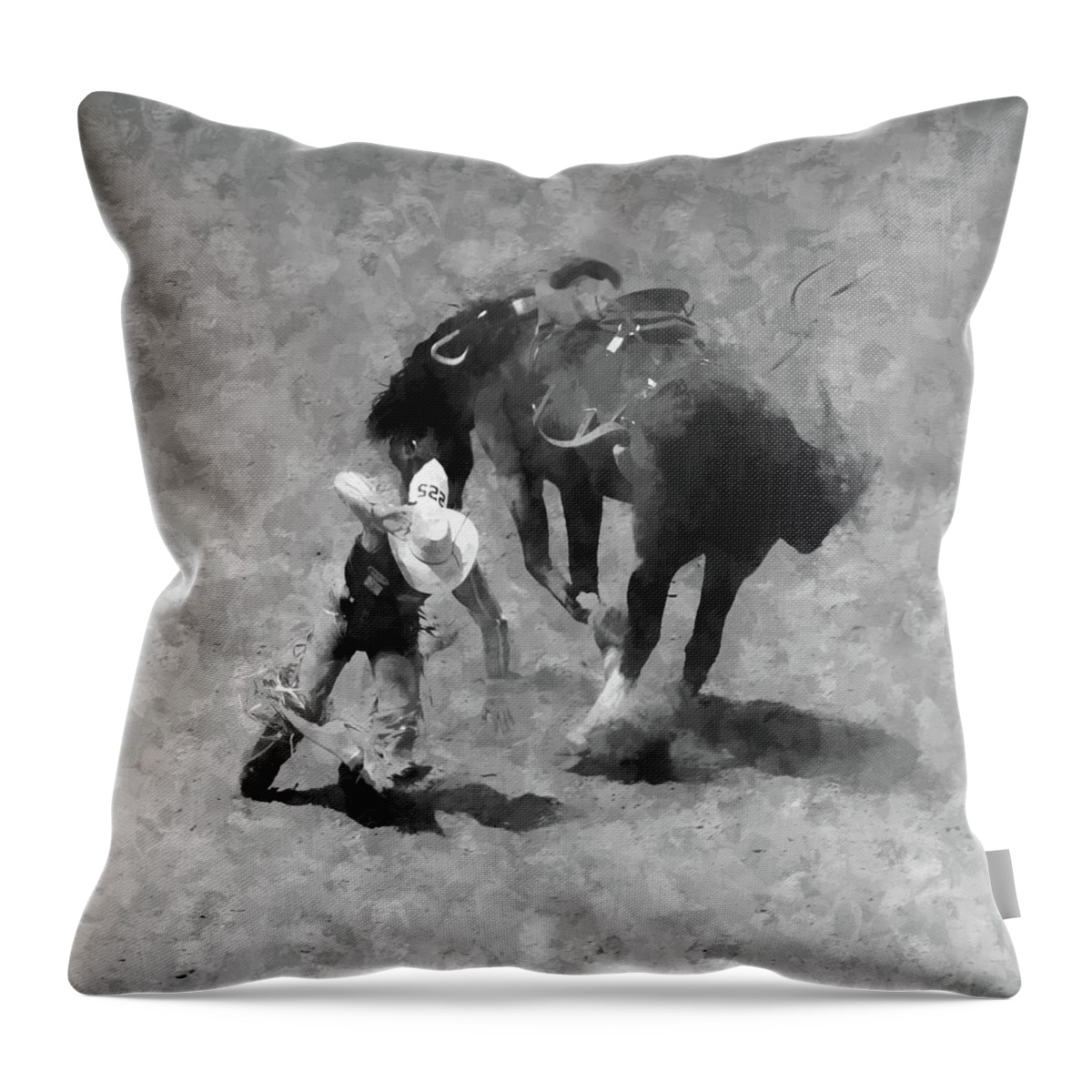 Bronc Throw Pillow featuring the photograph Rodeo #12 by John Freidenberg