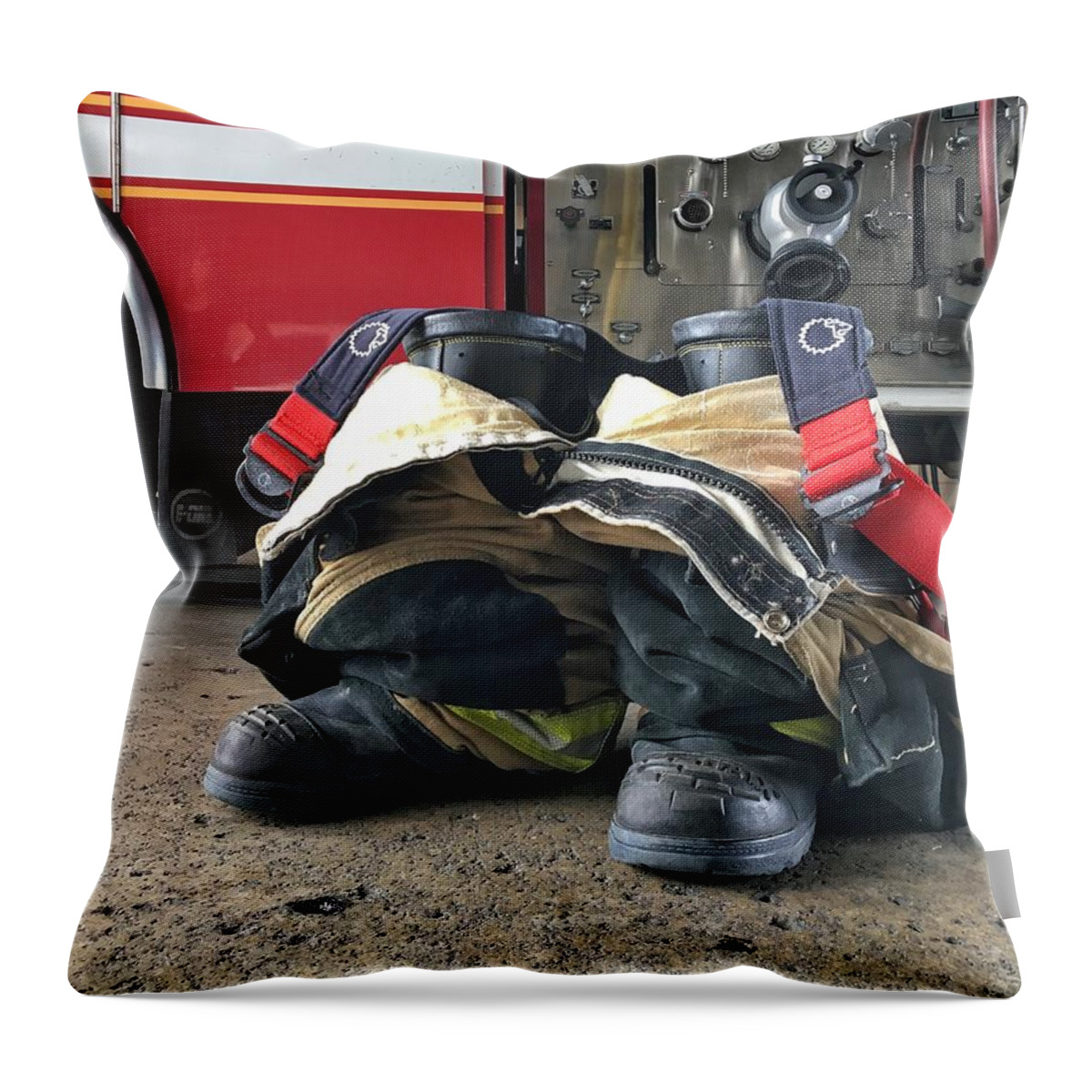 Fireman Throw Pillow featuring the photograph 12 Seconds by Bert Peake
