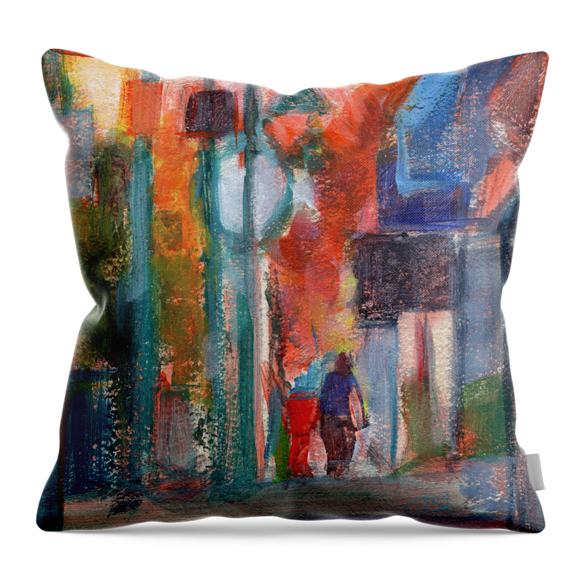 Fall Throw Pillow featuring the painting Untitled #128 by Chris N Rohrbach