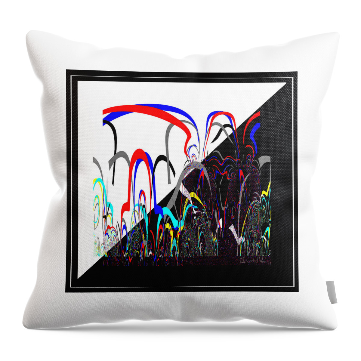1288 Throw Pillow featuring the painting 1288 Deco Deco by Irmgard Schoendorf Welch