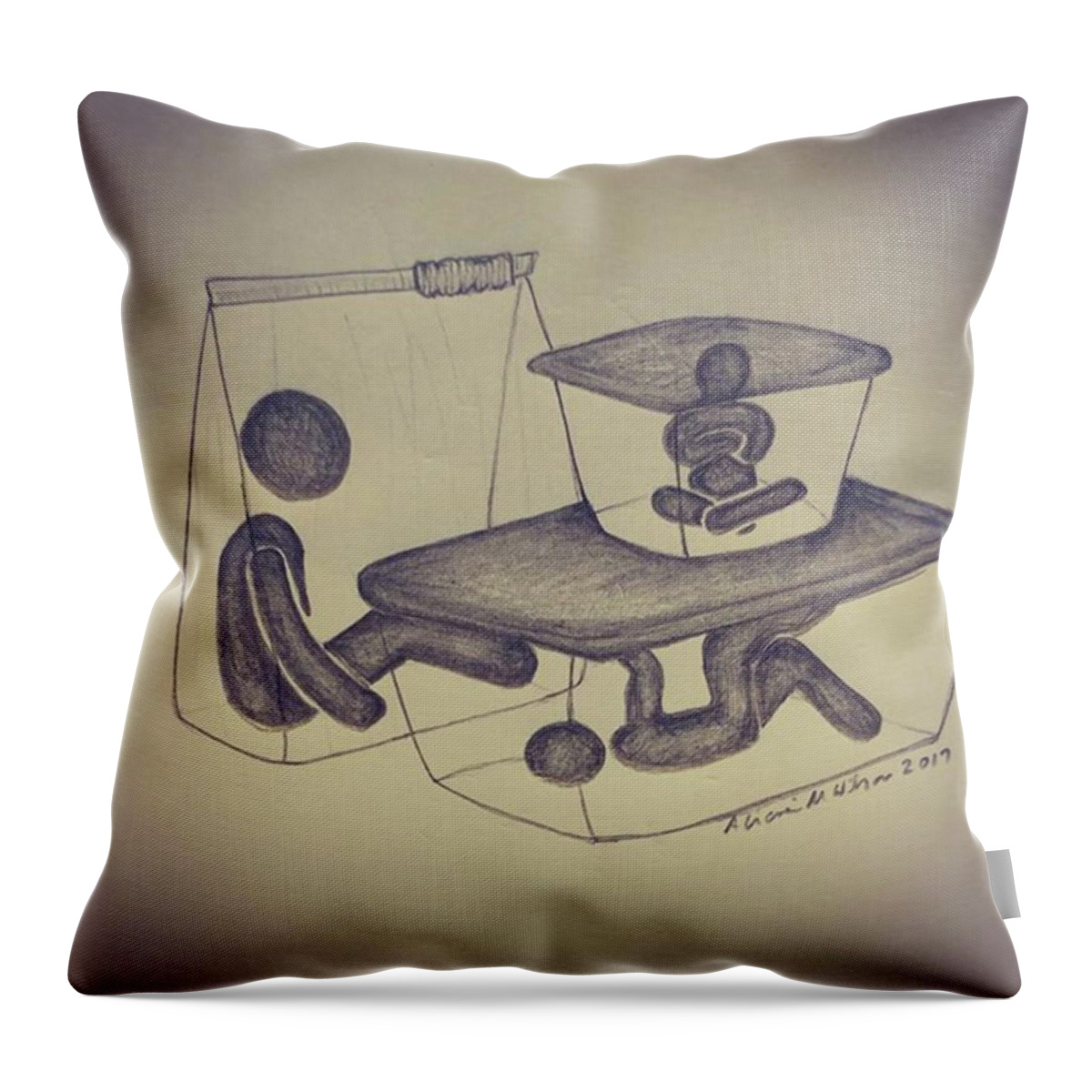 Sketch Throw Pillow featuring the photograph #sketch #doodle #draw #art #13 by Lee Lee Luv
