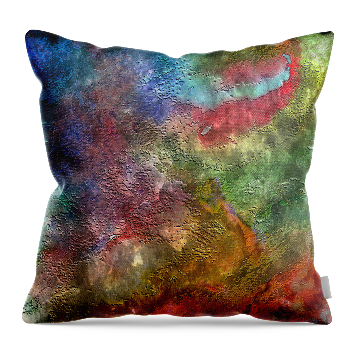Abstract Art Throw Pillow featuring the painting 13a Abstract Expressionism Digital Painting by Ricardos Creations
