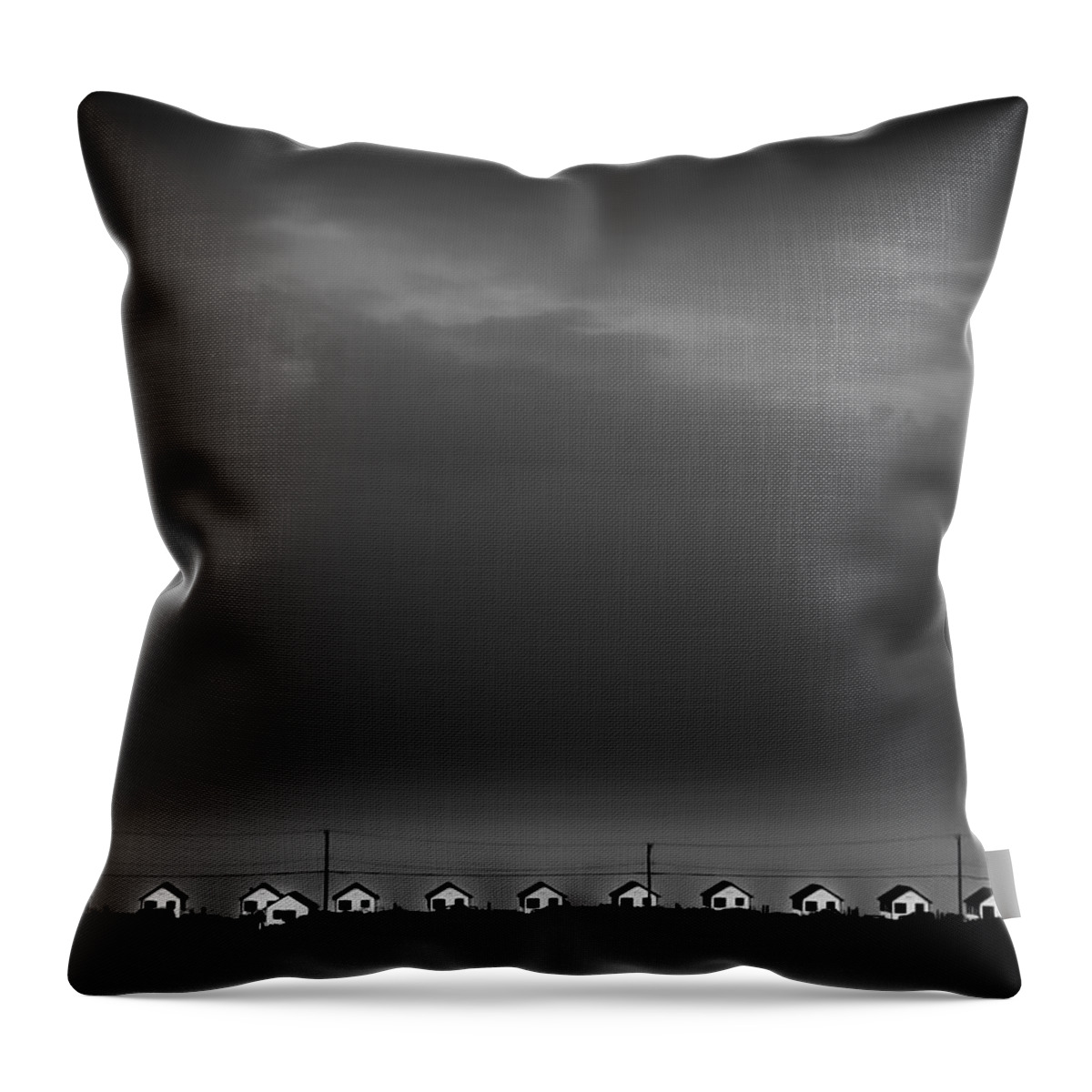 Houses Throw Pillow featuring the photograph 14 Houses and one Boat by Darius Aniunas
