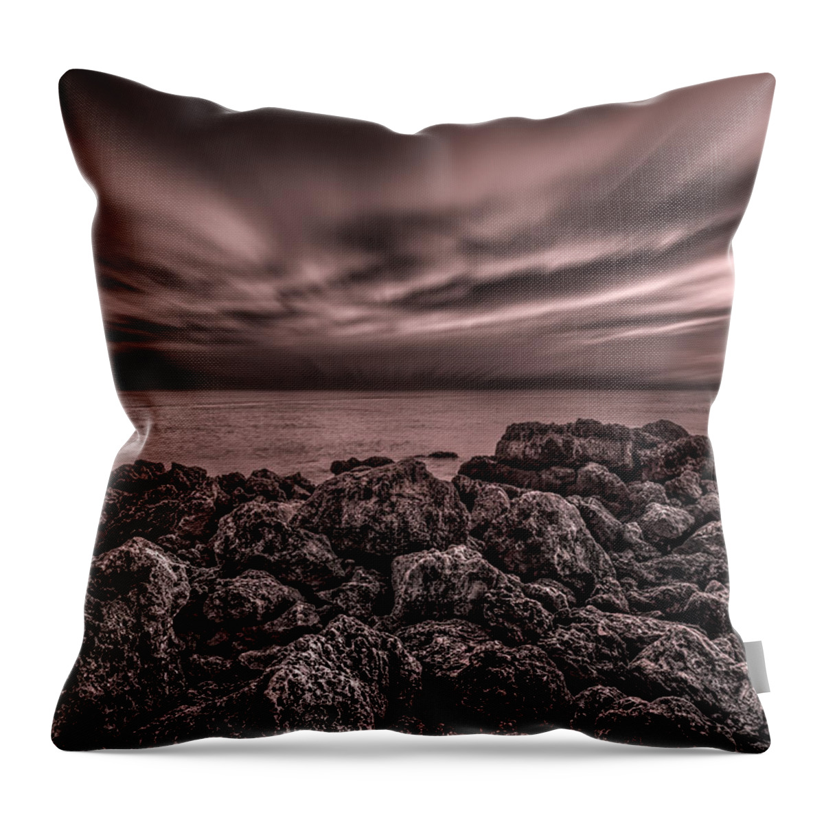 Naples Throw Pillow featuring the photograph Sunst over the Ocean #14 by Peter Lakomy