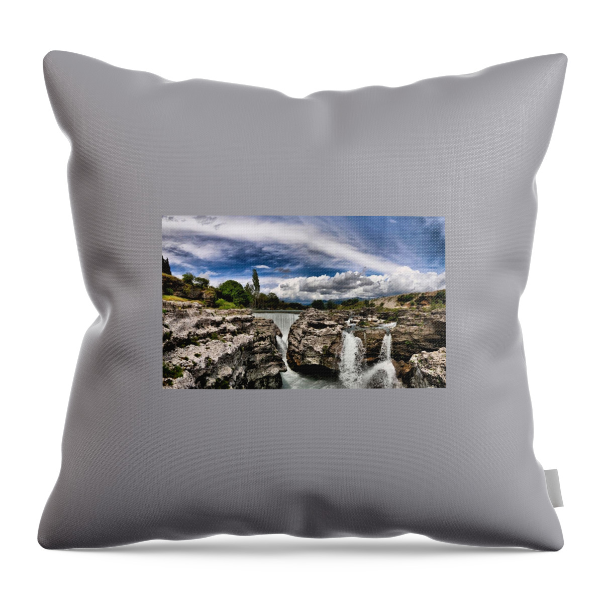 Waterfall Throw Pillow featuring the photograph Waterfall #14 by Jackie Russo