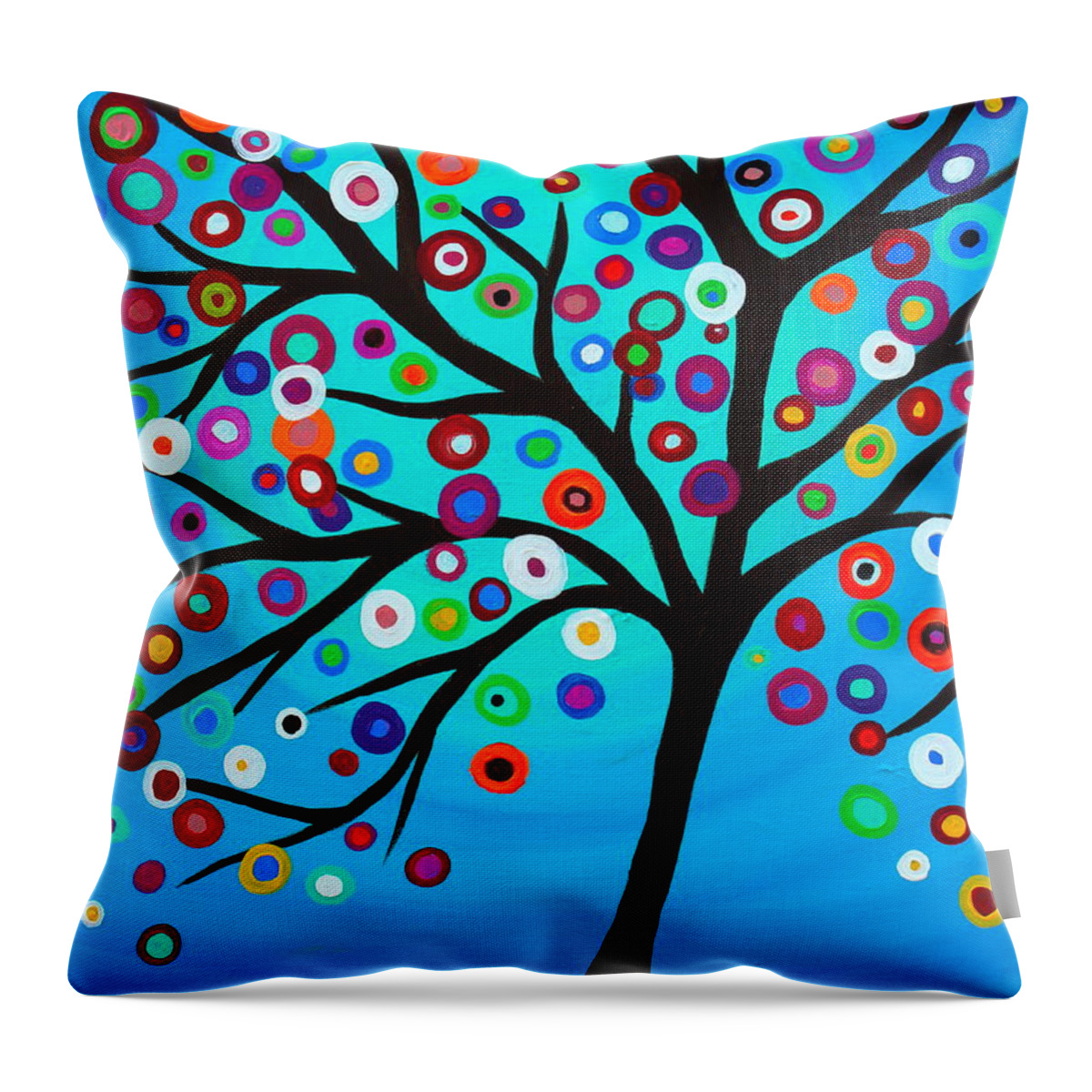 Blooms Throw Pillow featuring the painting Tree Of Life #140 by Pristine Cartera Turkus
