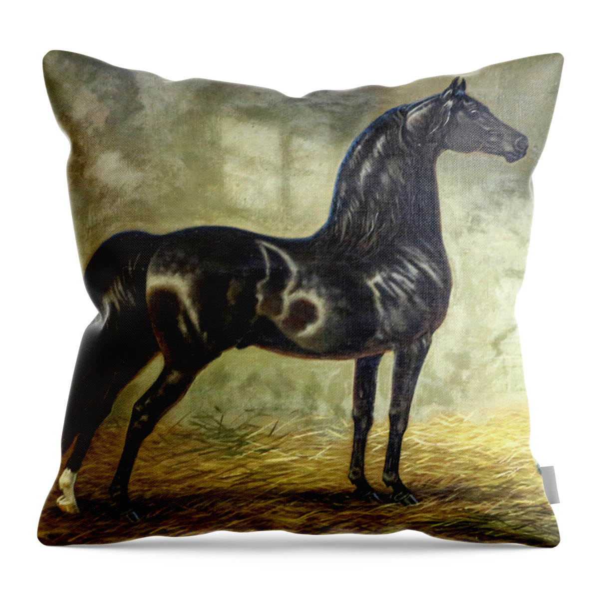 Jeanne Mellin Throw Pillow featuring the painting #142 - Elm Hill Charter Oak #142 by Jeanne Mellin Herrick