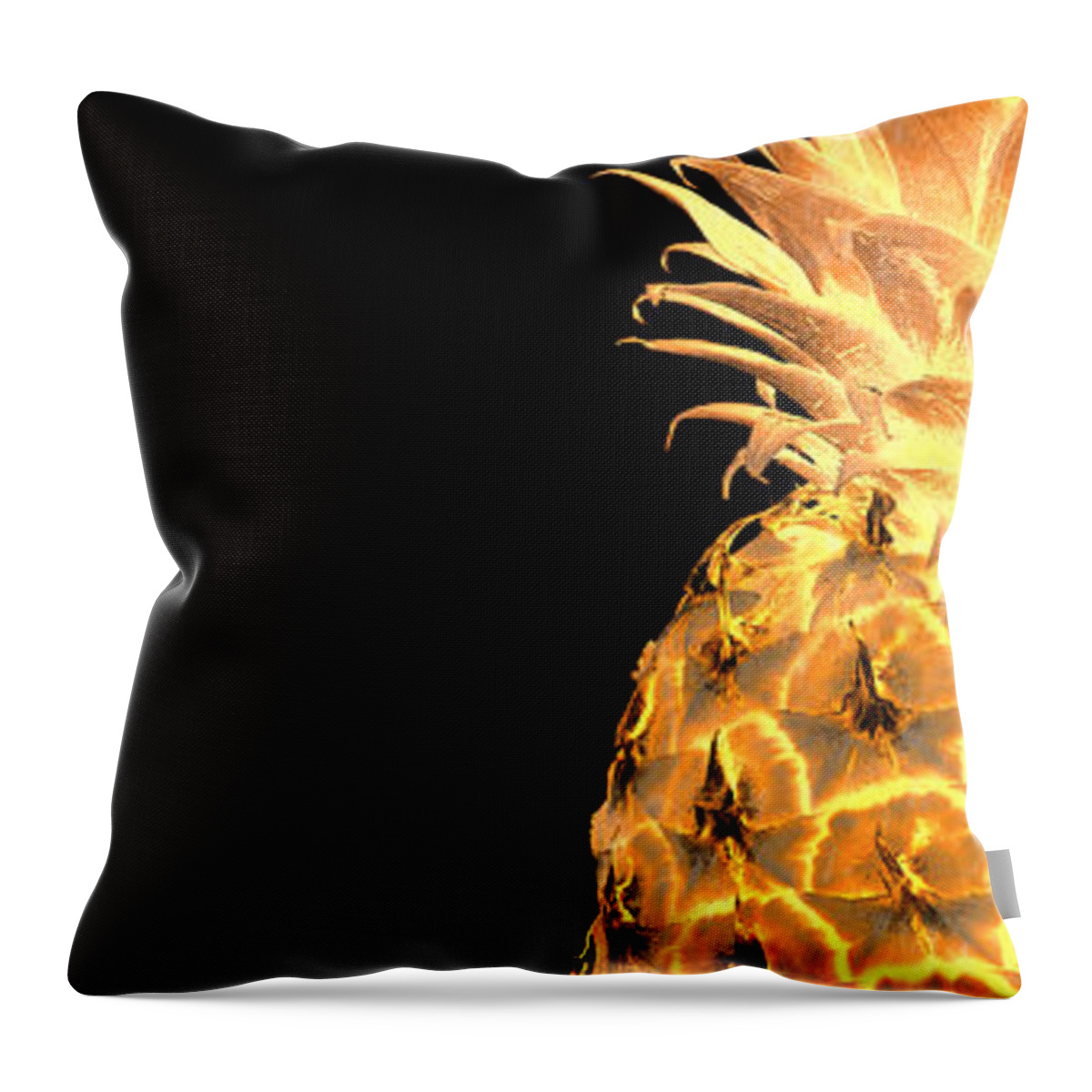 Abstract Throw Pillow featuring the photograph 14gl Abstract Expressive Pineapple Digital Art by Ricardos Creations
