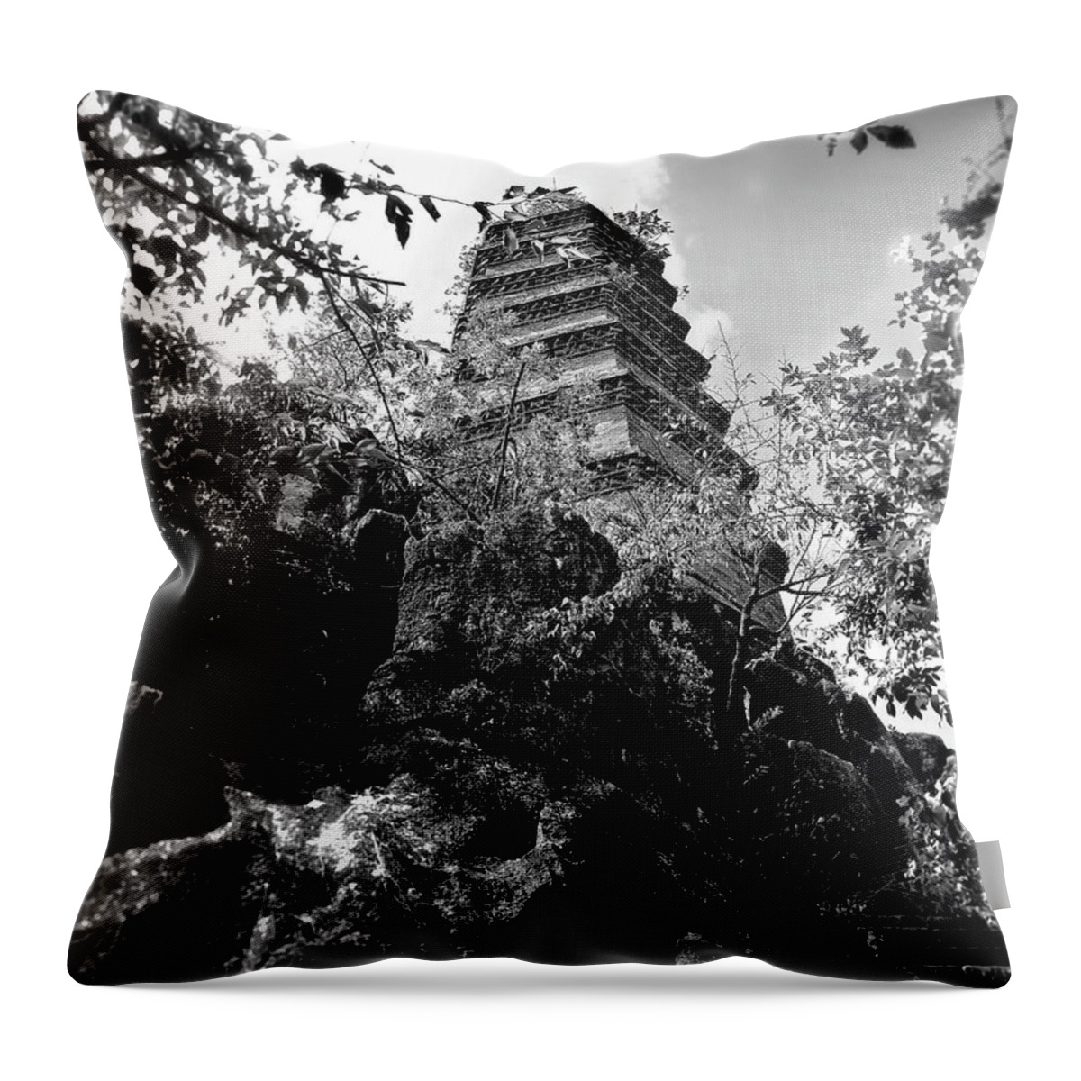 China Throw Pillow featuring the photograph China Guilin landscape scenery photography #15 by Artto Pan
