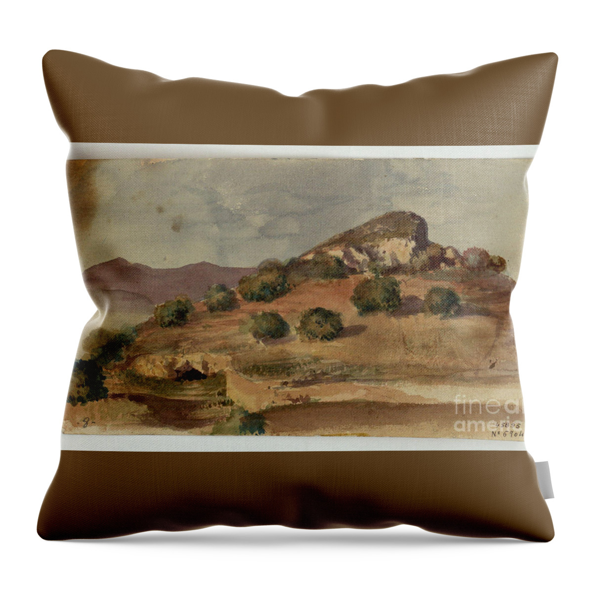 Maria Fortuny Throw Pillow featuring the painting Landscape #16 by MotionAge Designs