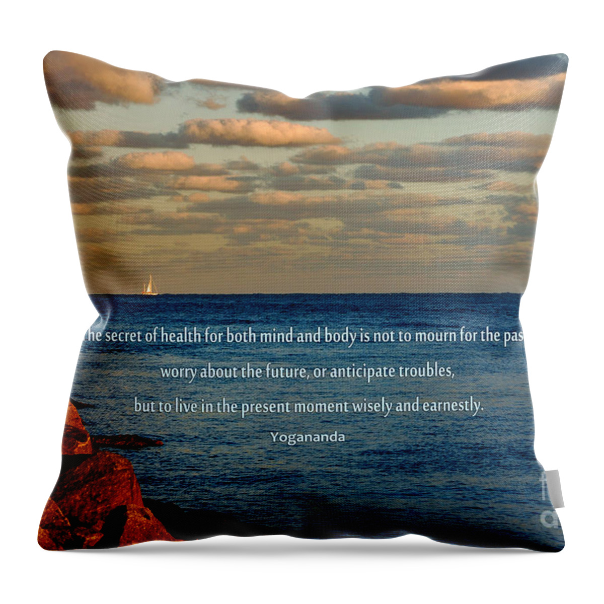Yogananda Throw Pillow featuring the photograph 15- The Secret Of Health by Joseph Keane