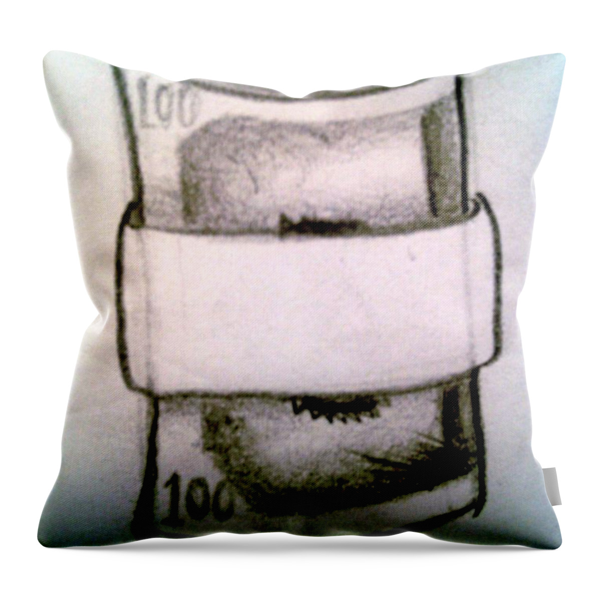 Black Art Throw Pillow featuring the drawing Untitled #16 by A S 