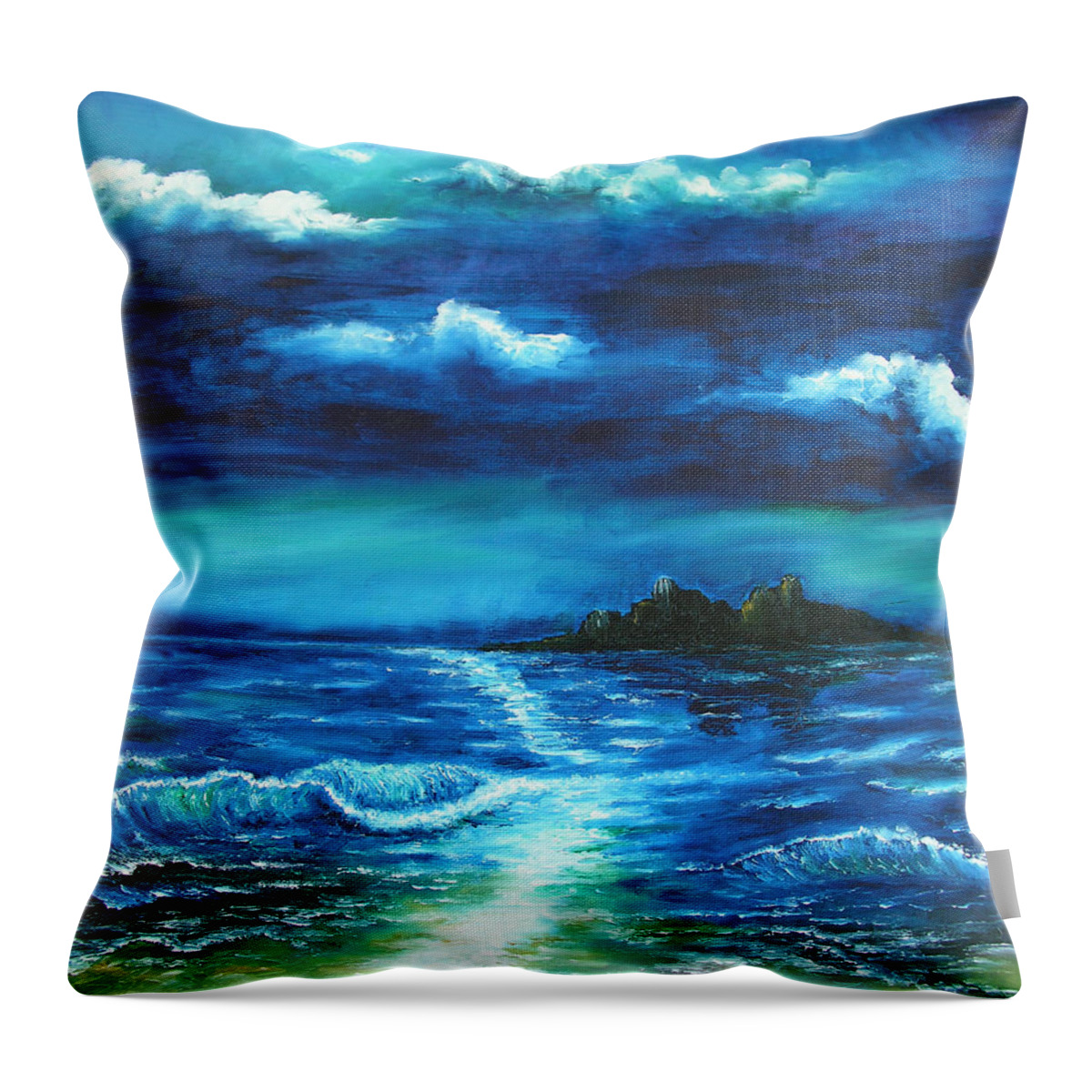 Ocean Throw Pillow featuring the painting Untitled #16 by Adam Vance