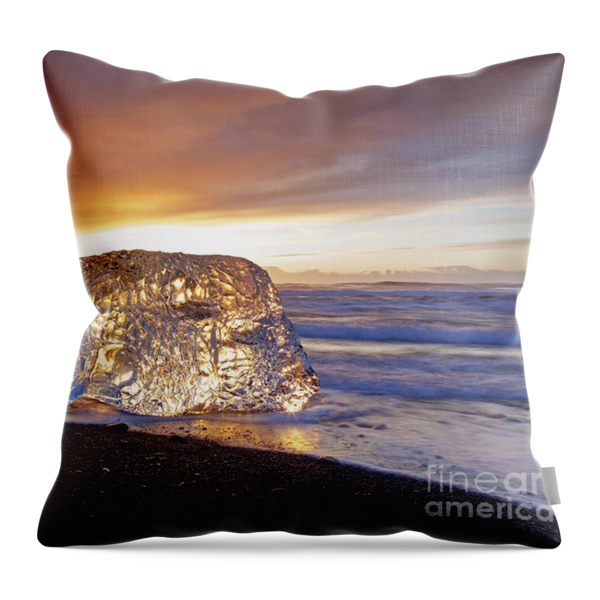Translucent Throw Pillow featuring the photograph Ice washed ashore by Arterra Picture Library
