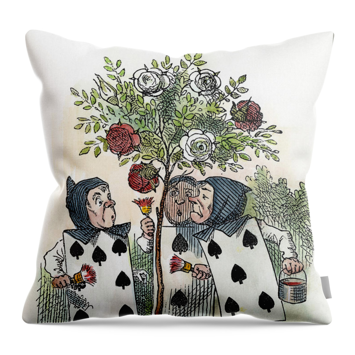 1865 Throw Pillow featuring the painting Alice In Wonderland #17 by Granger