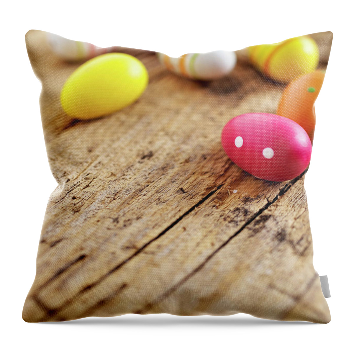 Holiday Throw Pillow featuring the photograph Easter eggs #17 by Kati Finell