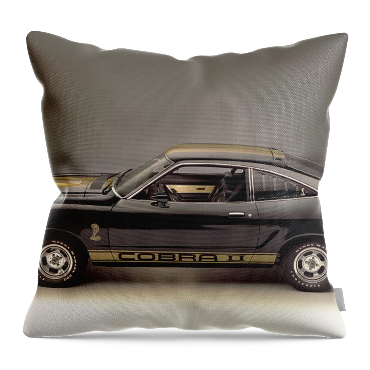 Ford Mustang Throw Pillow featuring the digital art Ford Mustang #17 by Super Lovely