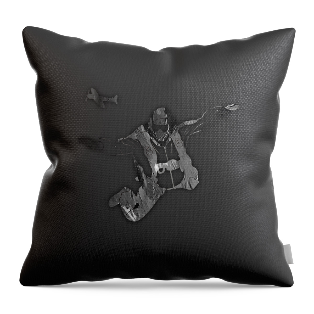Skydiving Throw Pillow featuring the mixed media Skydiving Collection #17 by Marvin Blaine