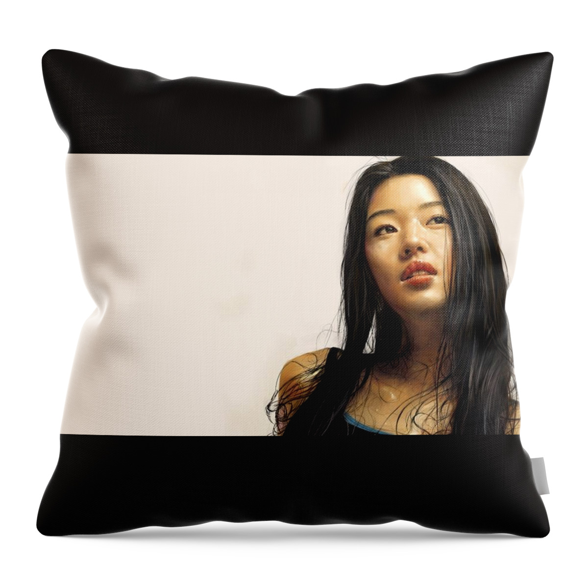 Women Throw Pillow featuring the digital art Women #177 by Super Lovely
