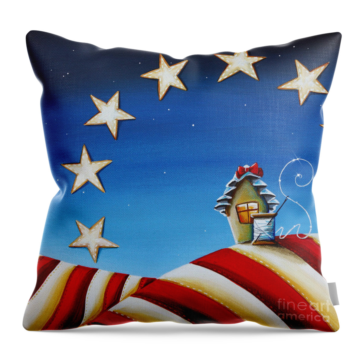 Betsy Ross Throw Pillow featuring the painting 1776 by Cindy Thornton