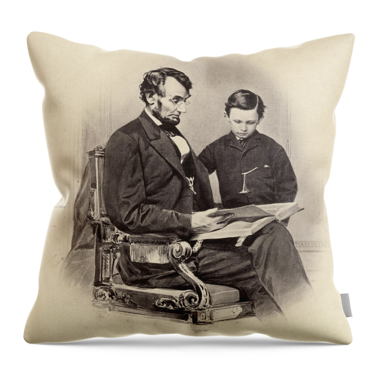 1865 Throw Pillow featuring the photograph Abraham Lincoln (1809-1865) #18 by Granger
