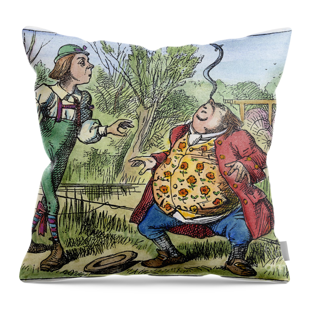 1865 Throw Pillow featuring the painting Alice In Wonderland #18 by Granger