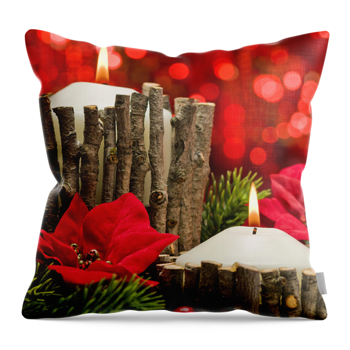 Advent Throw Pillow featuring the photograph Autumn Candles #18 by U Schade