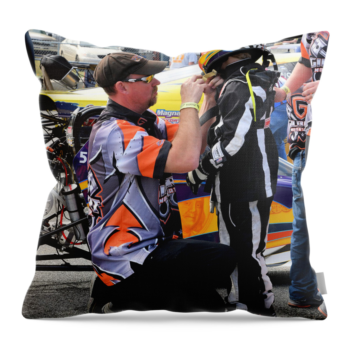 Drag Throw Pillow featuring the photograph Junior Drag Racing March 2017 #18 by Jack Norton