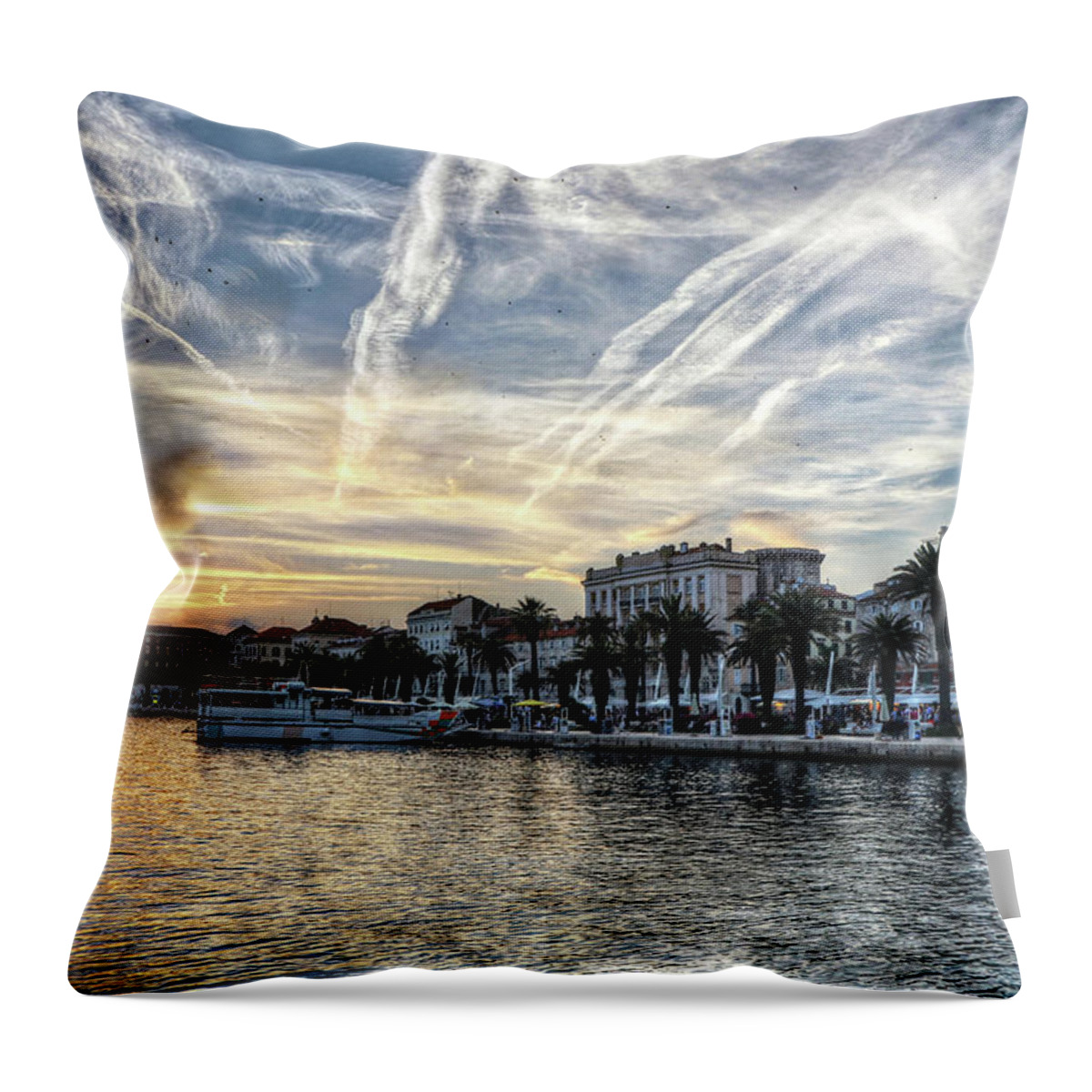 Split Croatia Throw Pillow featuring the photograph Split Croatia #18 by Paul James Bannerman
