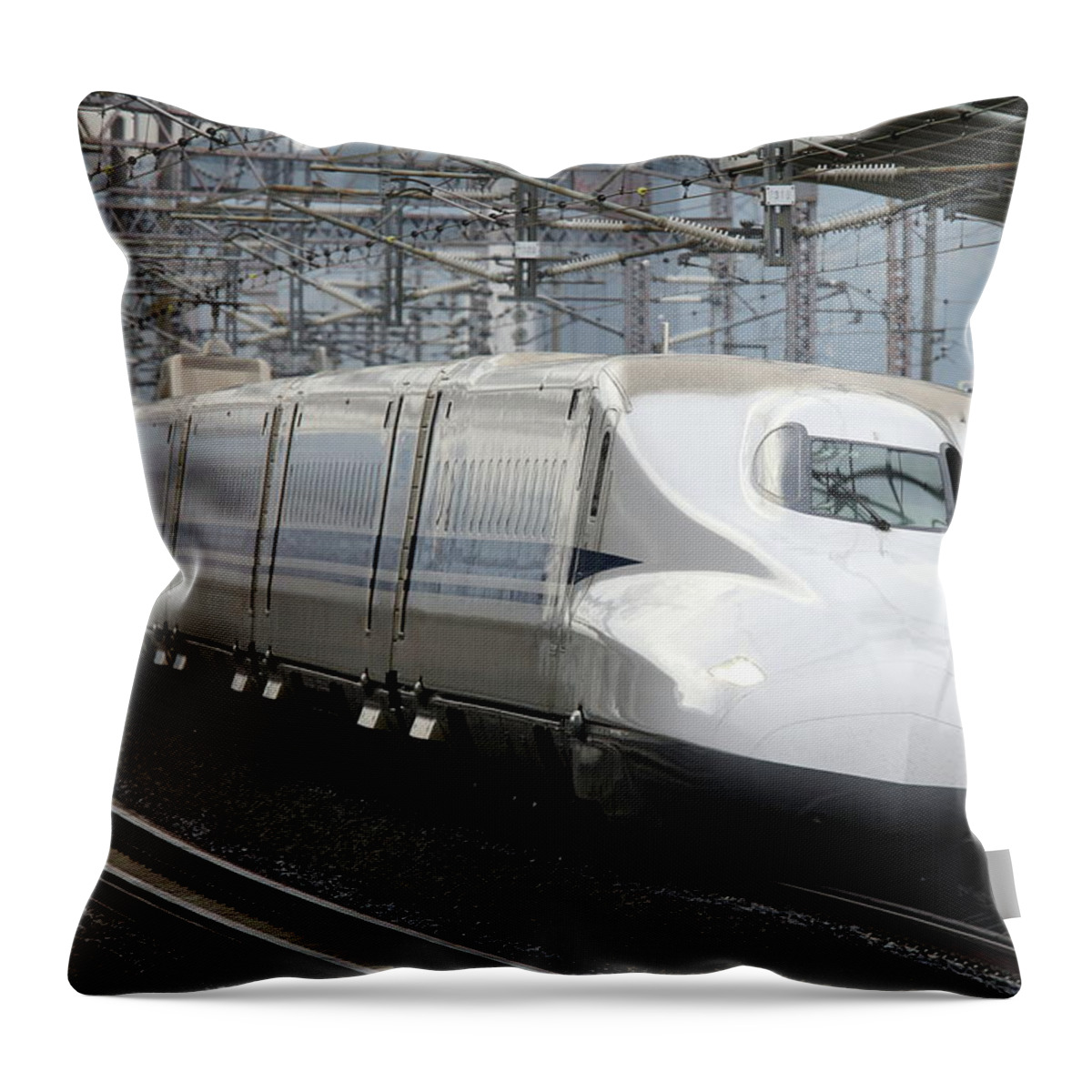 Train Throw Pillow featuring the digital art Train #18 by Maye Loeser