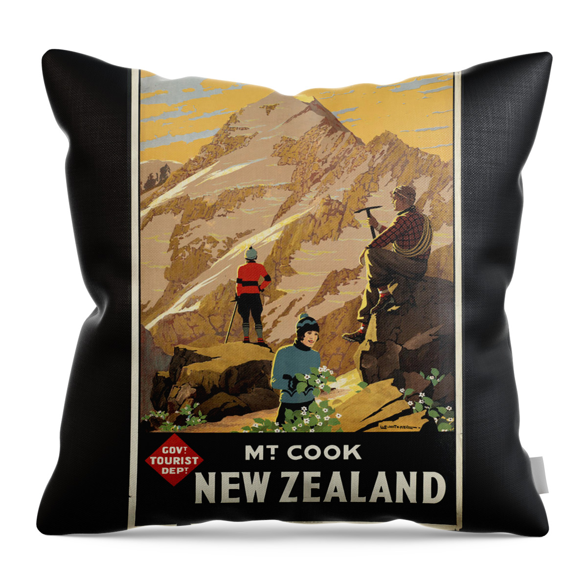 Public-domain-images-free-vintage-posters-0183 Throw Pillow featuring the painting Public Domain Images #188 by MotionAge Designs