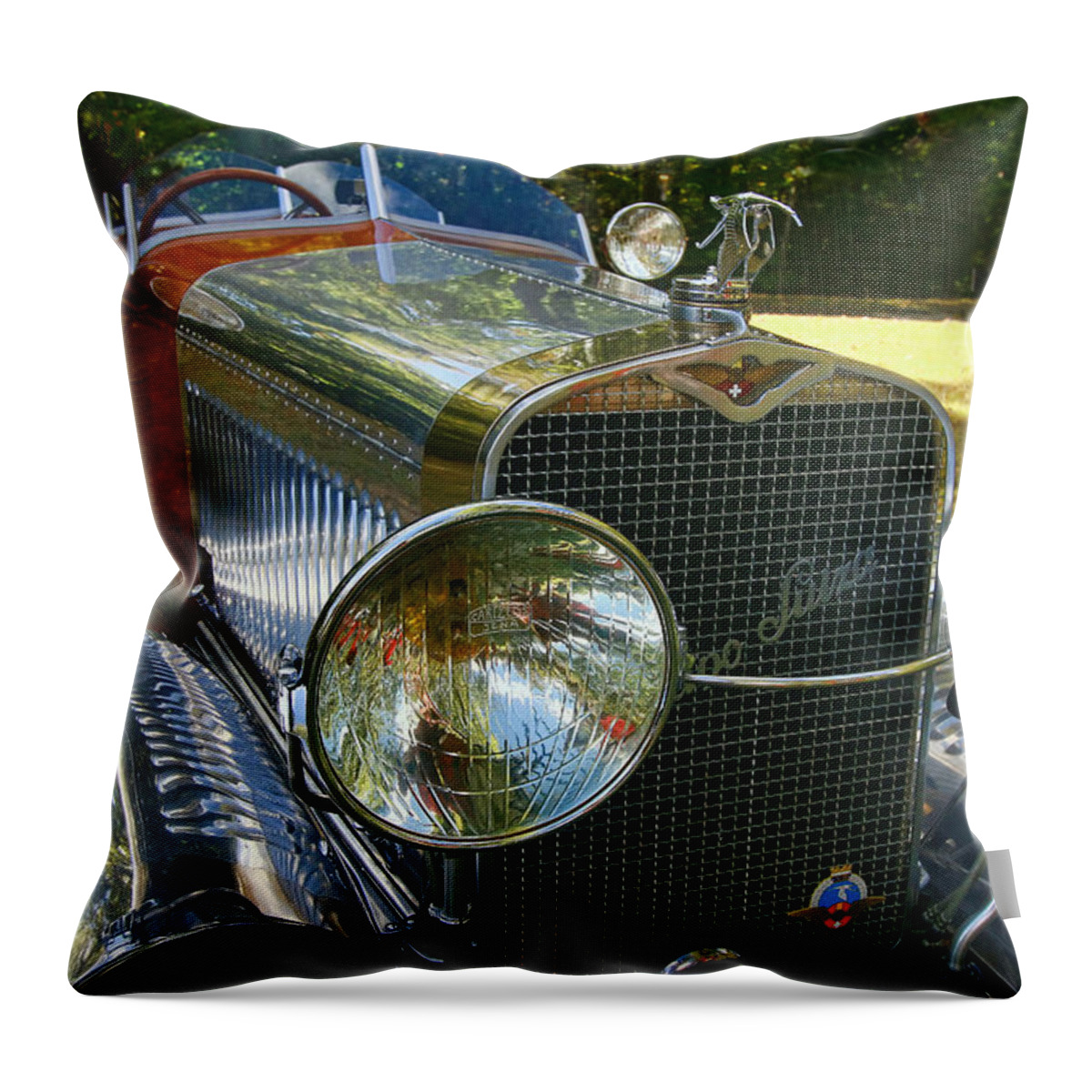 Auto Throw Pillow featuring the photograph 1927 Hispano - Suiza H6 B by Allen Beatty