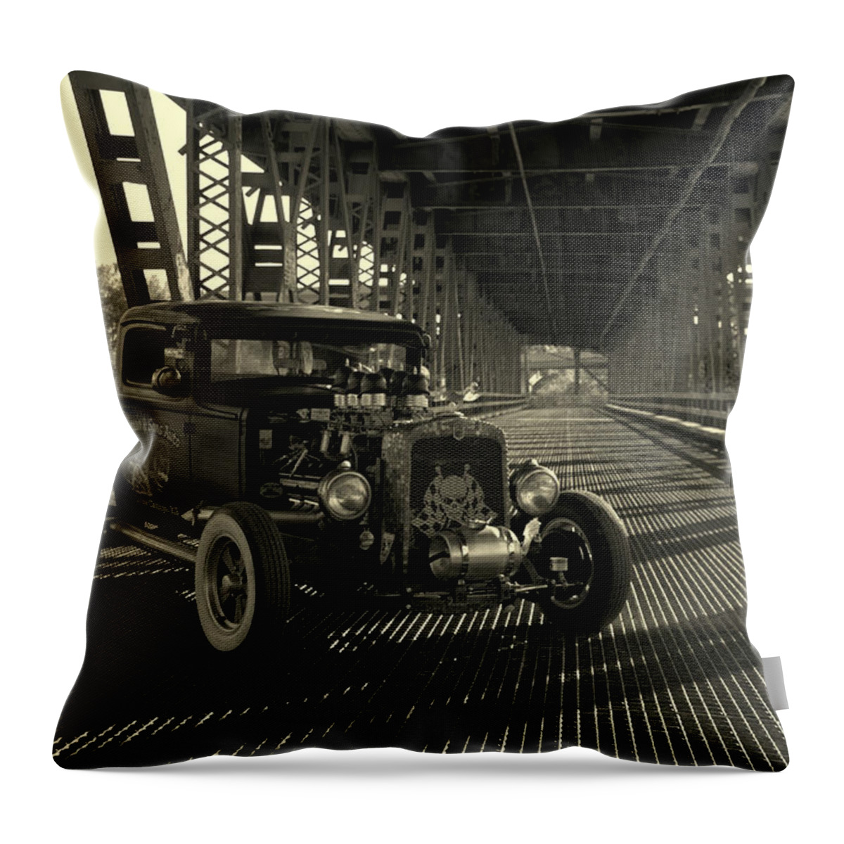 1931 Throw Pillow featuring the photograph 1931 Nash Coupe Rat Rod by Tim McCullough