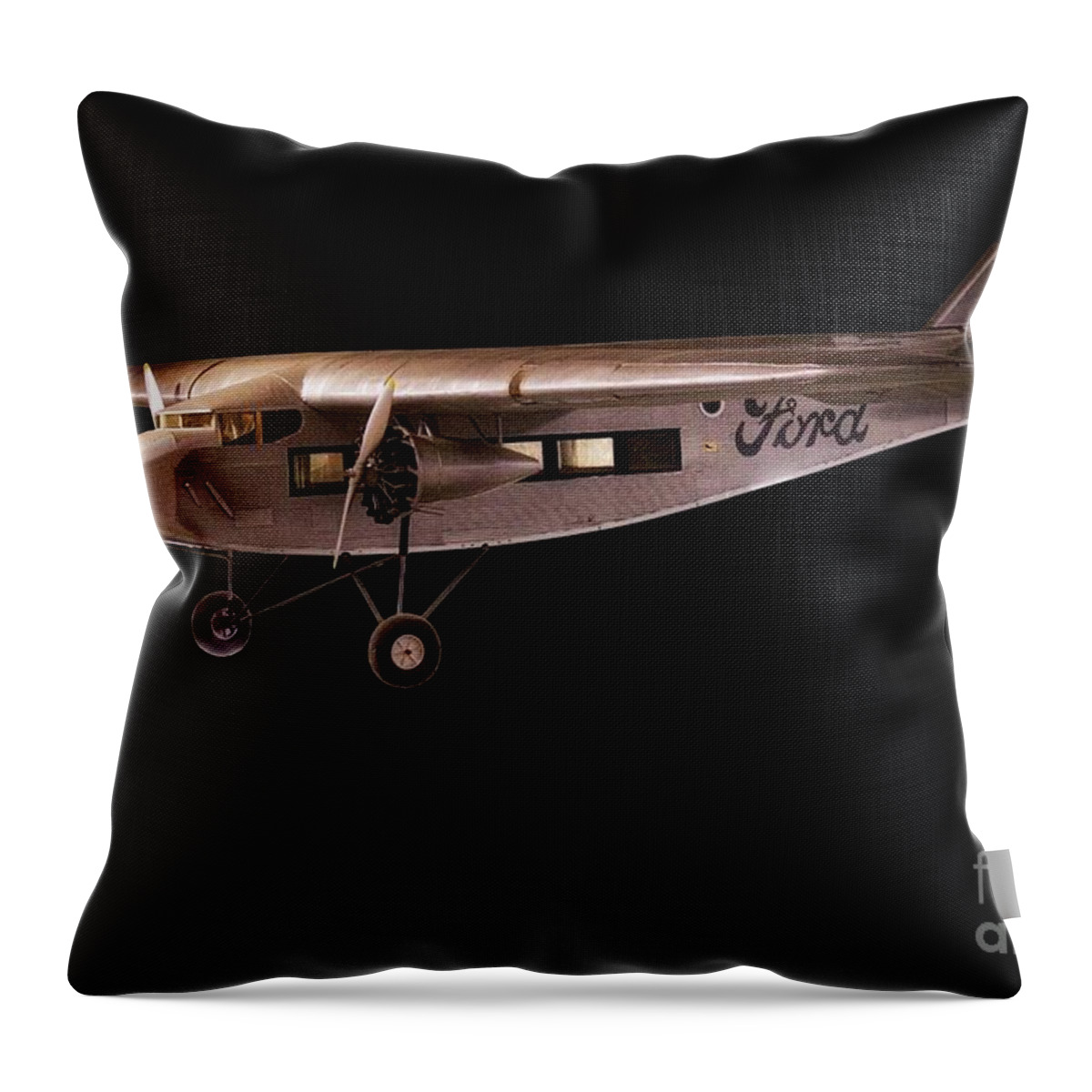Transportation Throw Pillow featuring the photograph 1933 Ford Tri-Motor Aircraft I by Dave Koontz