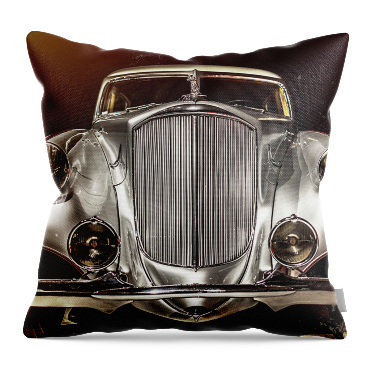 2016 Throw Pillow featuring the photograph 1933 Pierce-Arrow Silver Arrow Front View by Wade Brooks