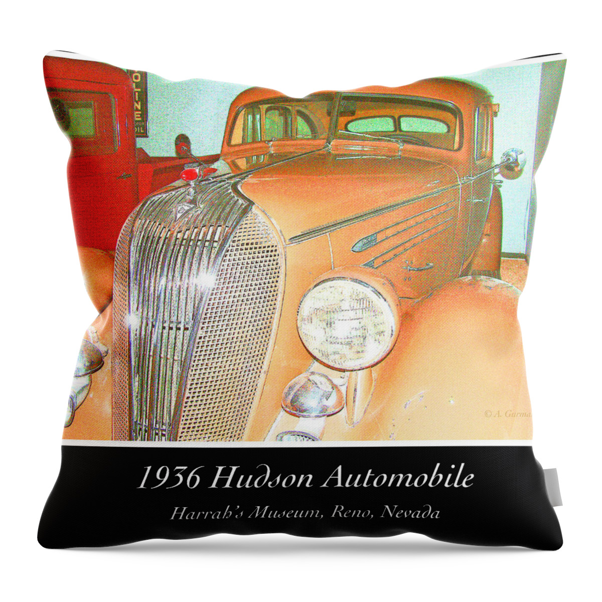Automobile Throw Pillow featuring the photograph 1936 Hudson, Classic Automobile by A Macarthur Gurmankin