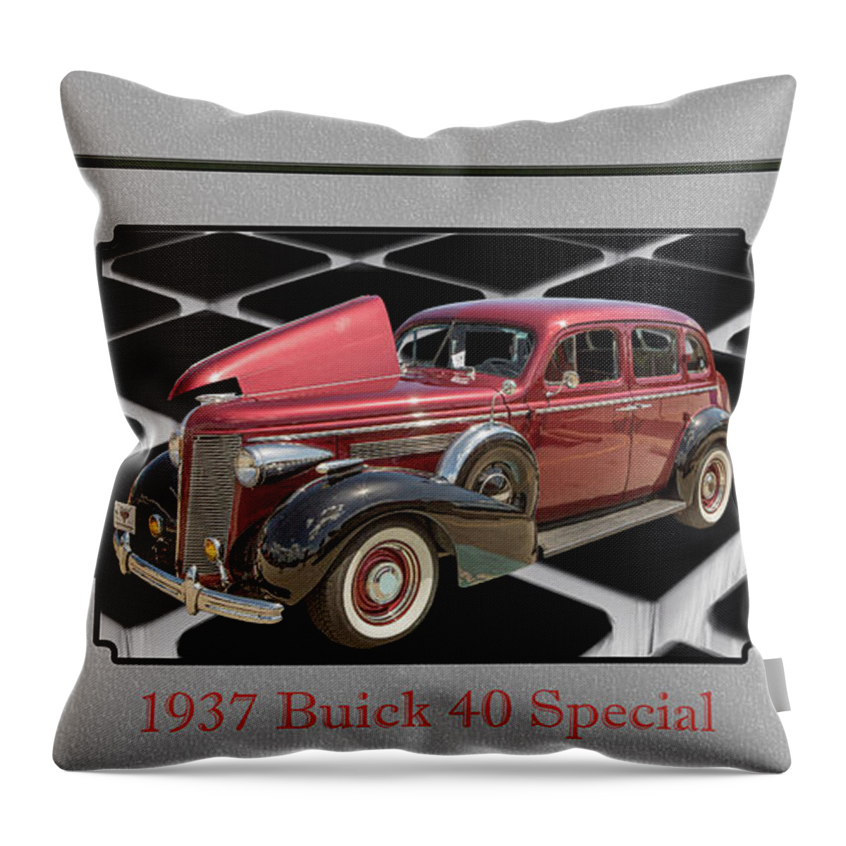 1937 Buick 40 Special Throw Pillow featuring the photograph 1937 Buick 40 Special 5541.28 by M K Miller