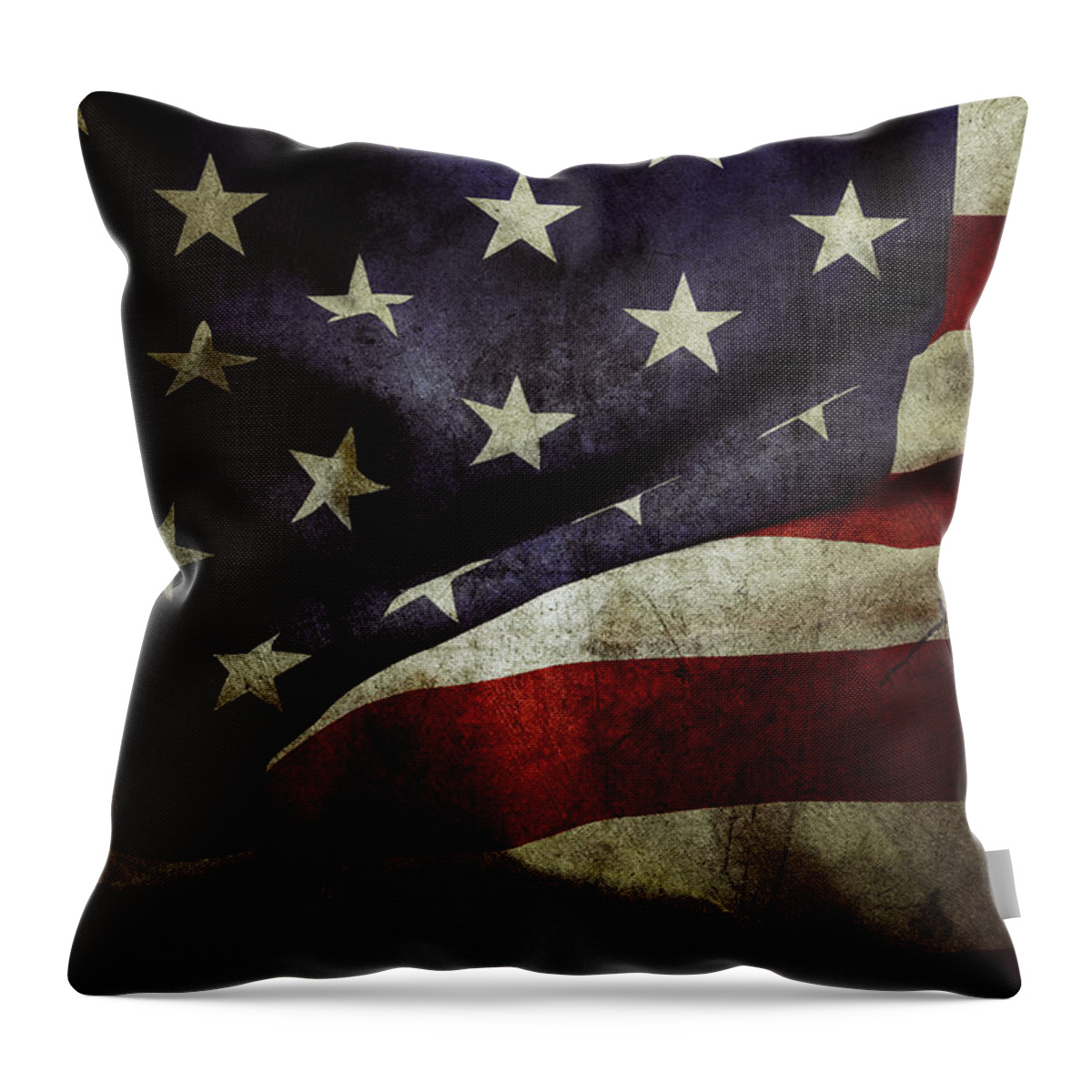 American Flag Throw Pillow featuring the photograph American flag 78 by Les Cunliffe