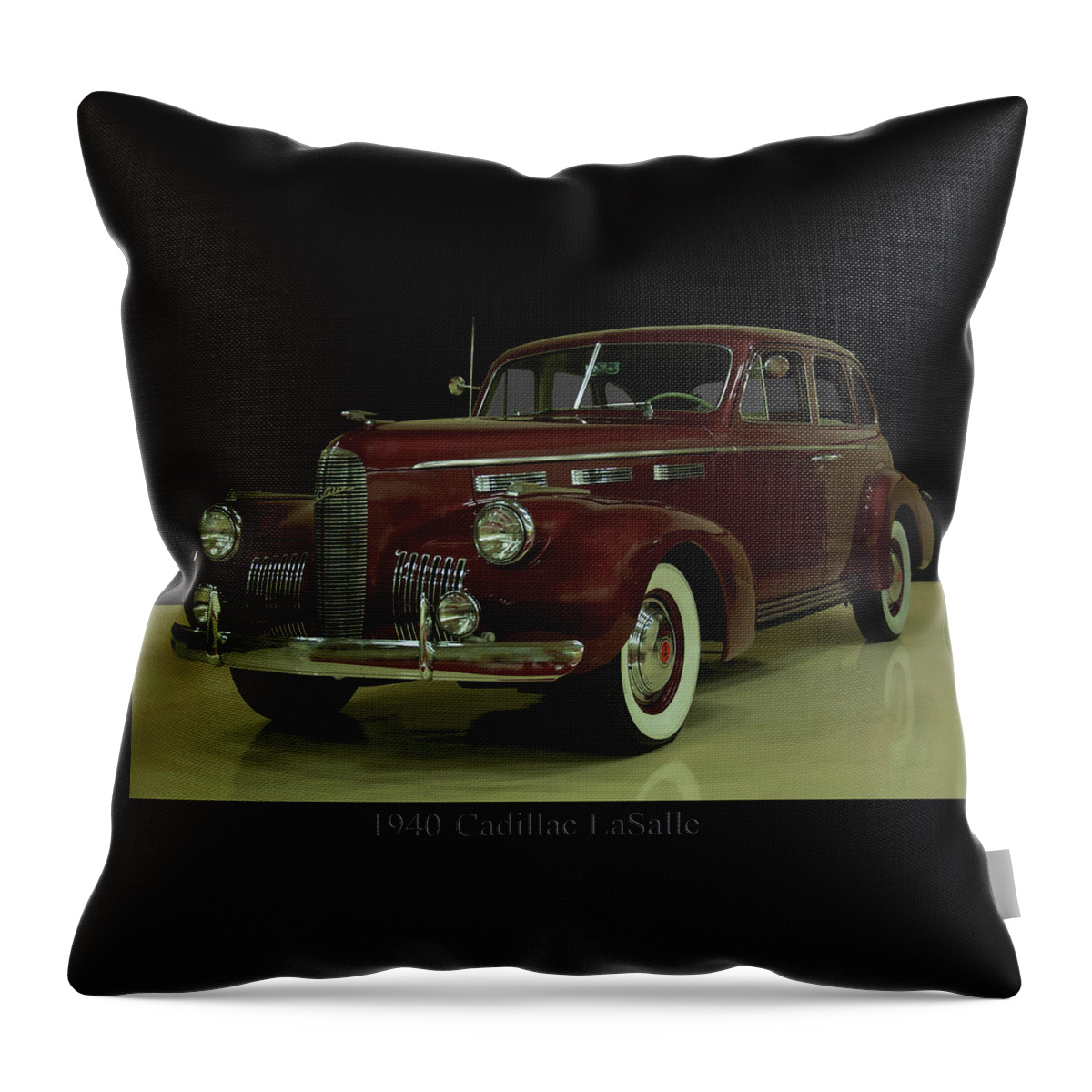 1940 Cadillac Lasalle Throw Pillow featuring the photograph 1940 Cadillac LaSalle by Flees Photos