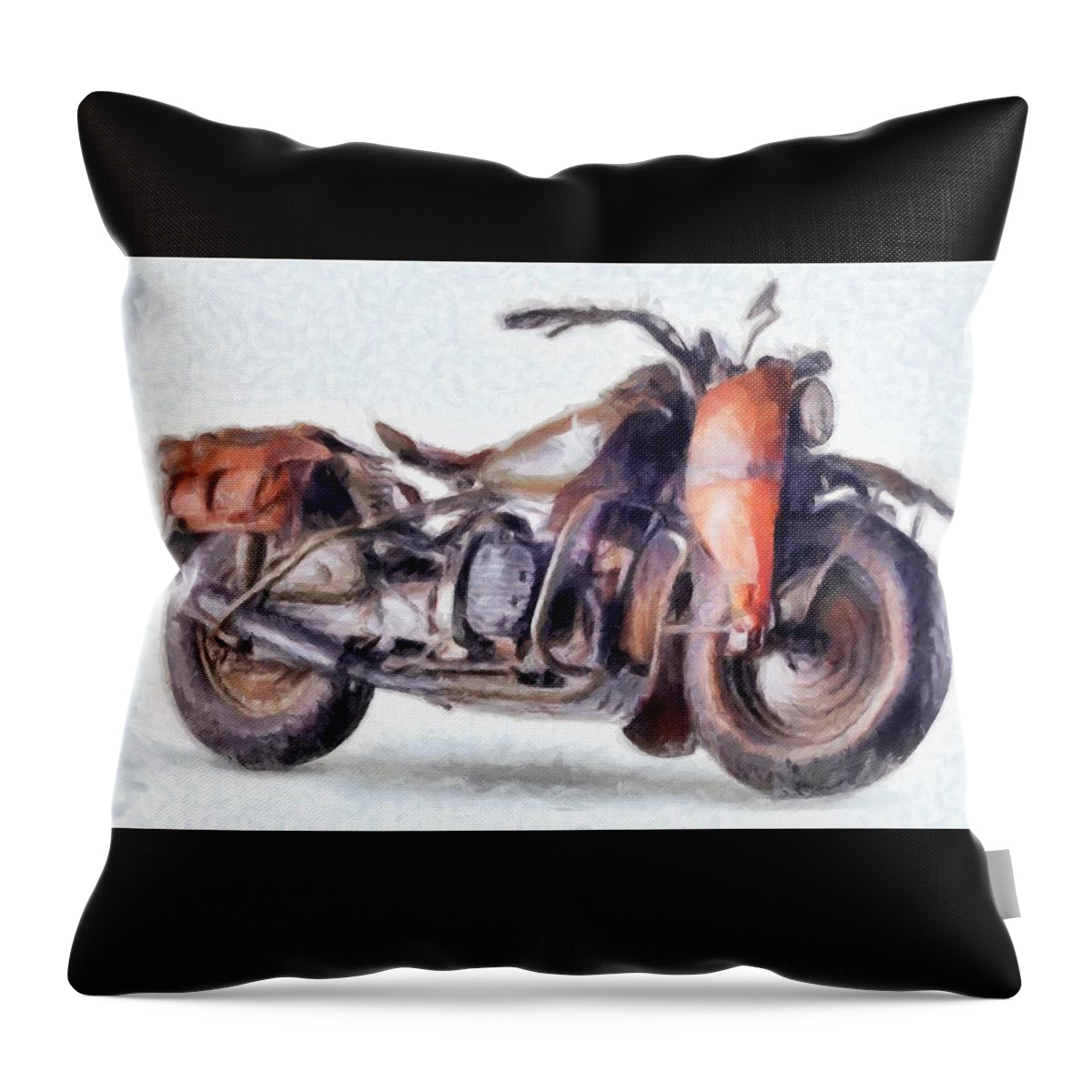 1942 Harley Davidson Throw Pillow featuring the digital art 1942 Harley Davidson, Military, 750cc by Caito Junqueira