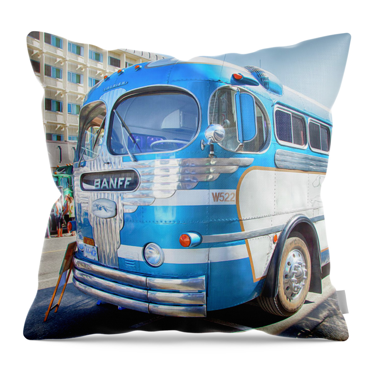 Greyhound Throw Pillow featuring the photograph 1946 Greyhound by Theresa Tahara