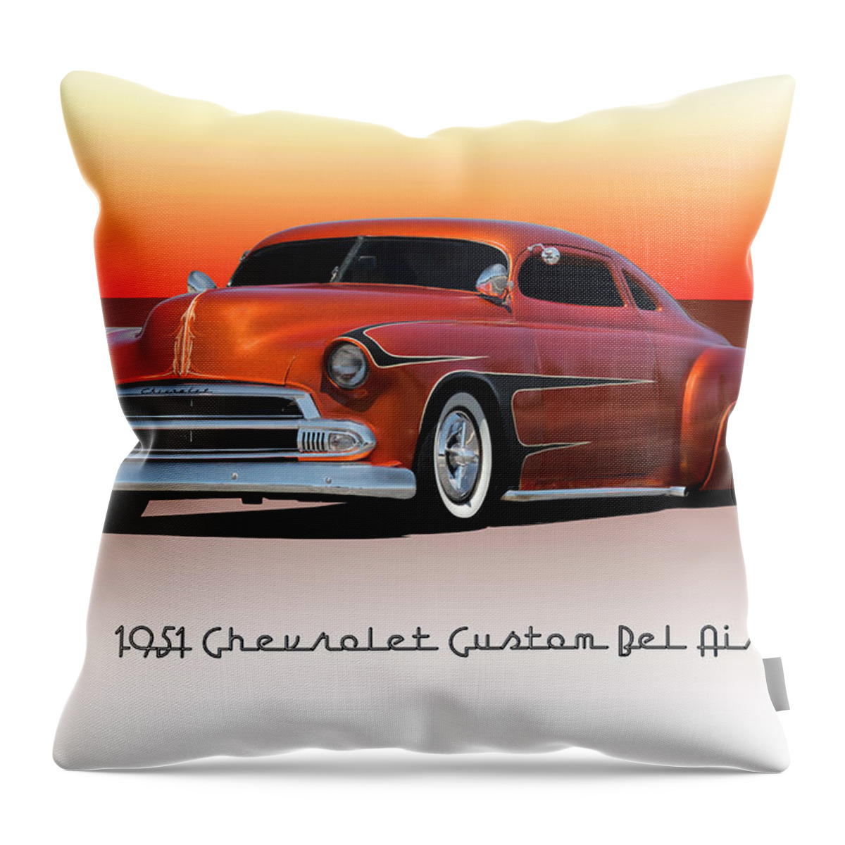 Auto Throw Pillow featuring the photograph 1951 Chevrolet Bel Air Custom by Dave Koontz