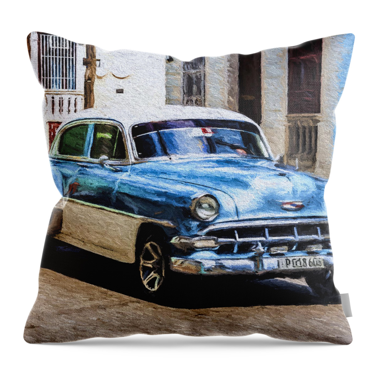 54 Chevy Throw Pillow featuring the photograph 1954 Chevy Bel Air by Lou Novick