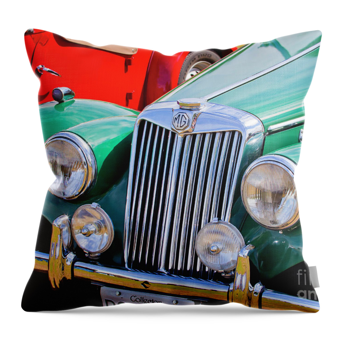 1954 Throw Pillow featuring the photograph 1954 MG TF Sports Car by Chris Dutton