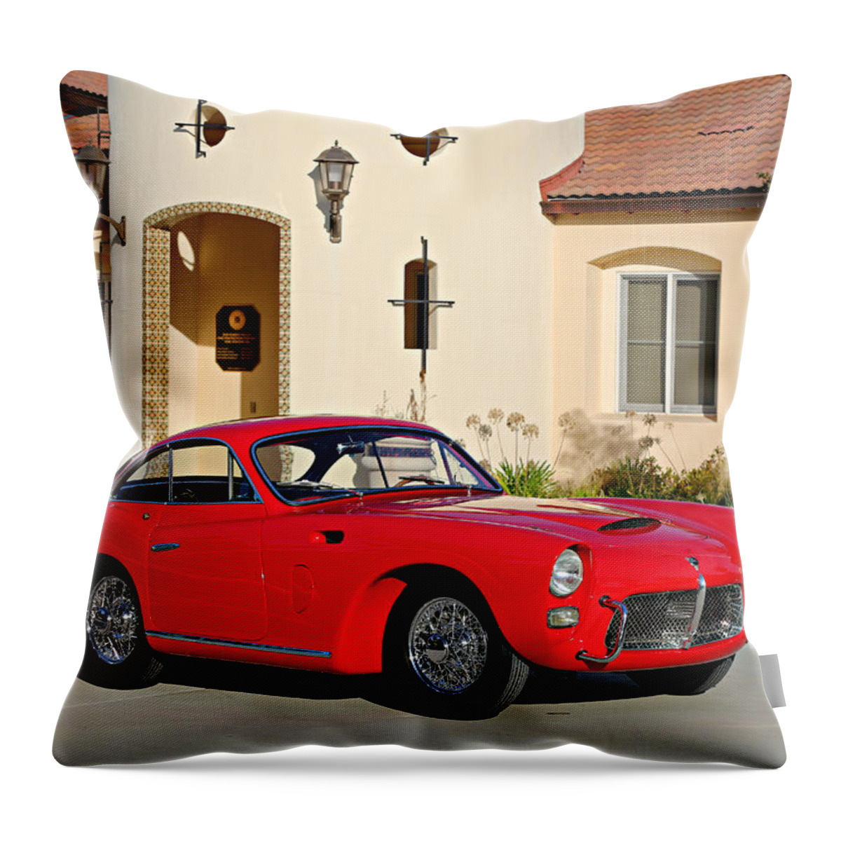 Pegaso Throw Pillow featuring the photograph 1955 Pegaso Tipo Z-102B Saoutchik Coupe by Steve Natale