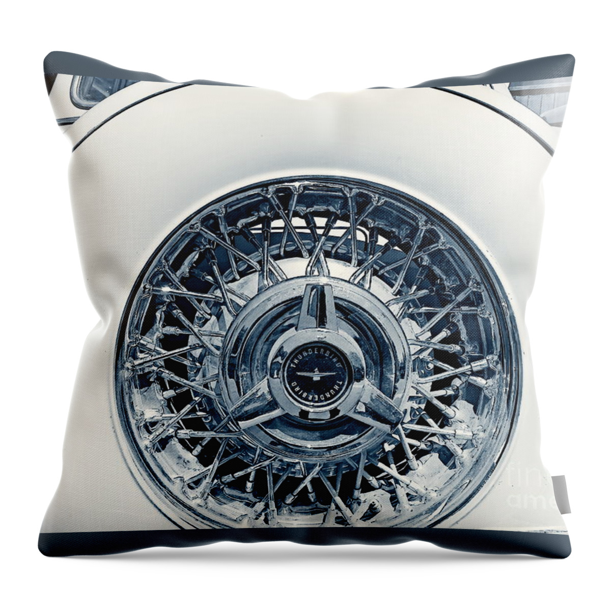 500 Views Throw Pillow featuring the photograph 1956 T-Bird Spare by Jenny Revitz Soper