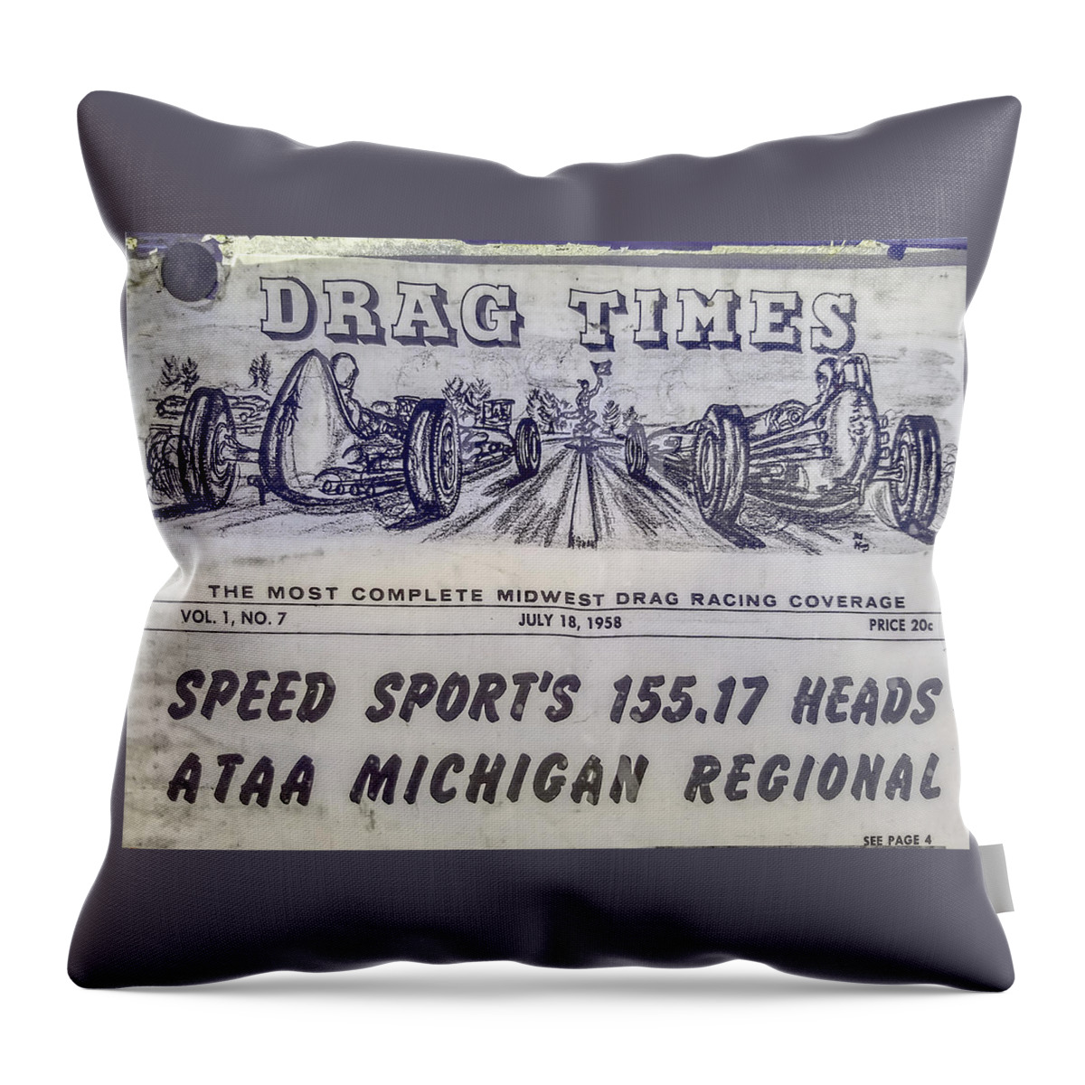 Nitro Throw Pillow featuring the digital art 1958 Drag Times by Darrell Foster
