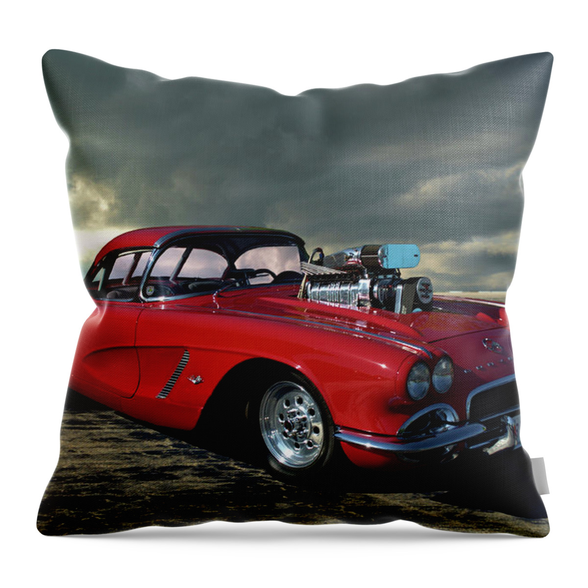 1962 Throw Pillow featuring the photograph 1962 Corvette Dragster by Tim McCullough
