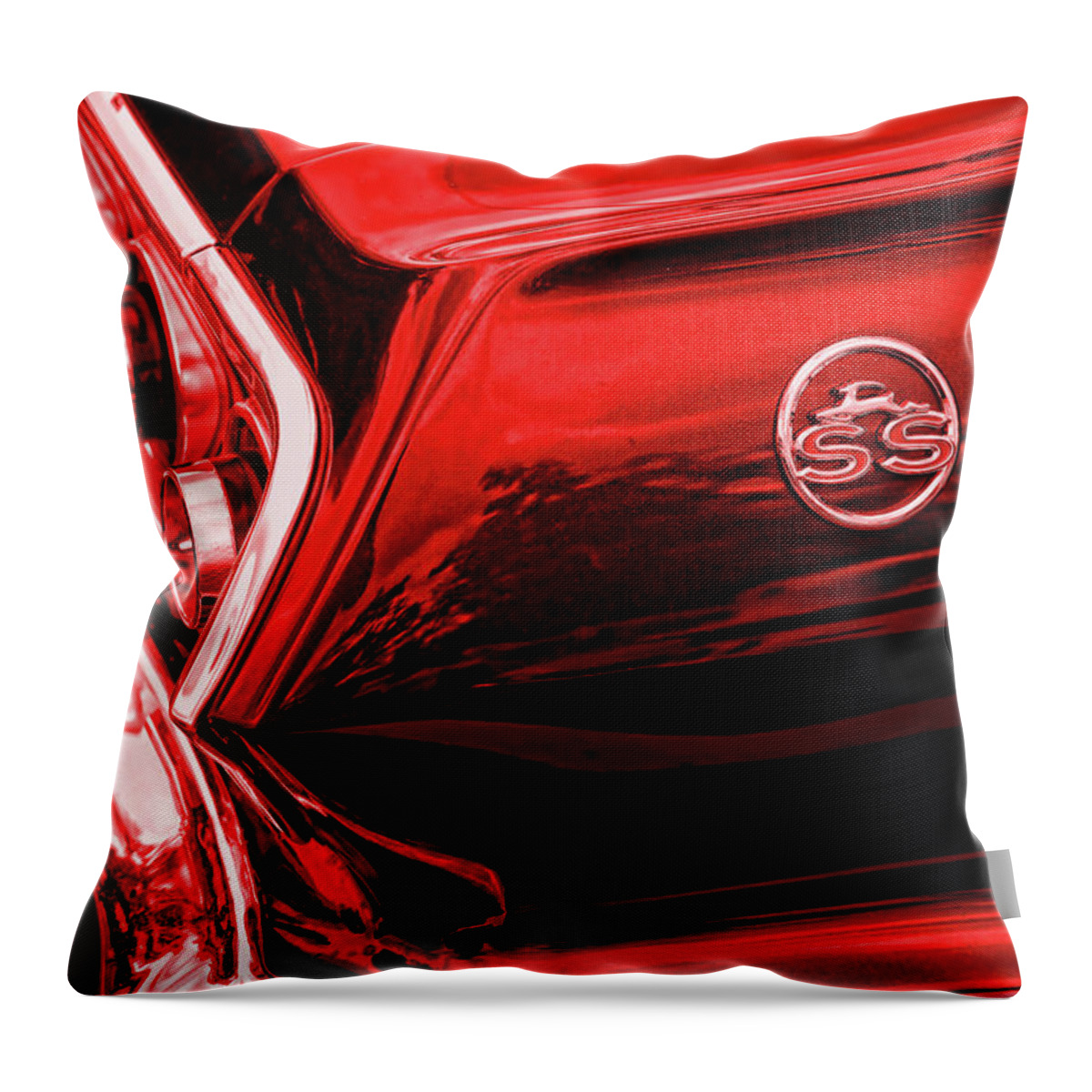 1963 Throw Pillow featuring the photograph 1963 Chevrolet Impala SS Red by Gordon Dean II