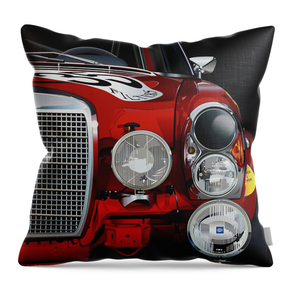 1971-mercedes-benz-300-sel-6.8-amg Throw Pillow featuring the drawing 1971-Mercedes-Benz-300-SEL-6.8-AMG by Alain Jamar